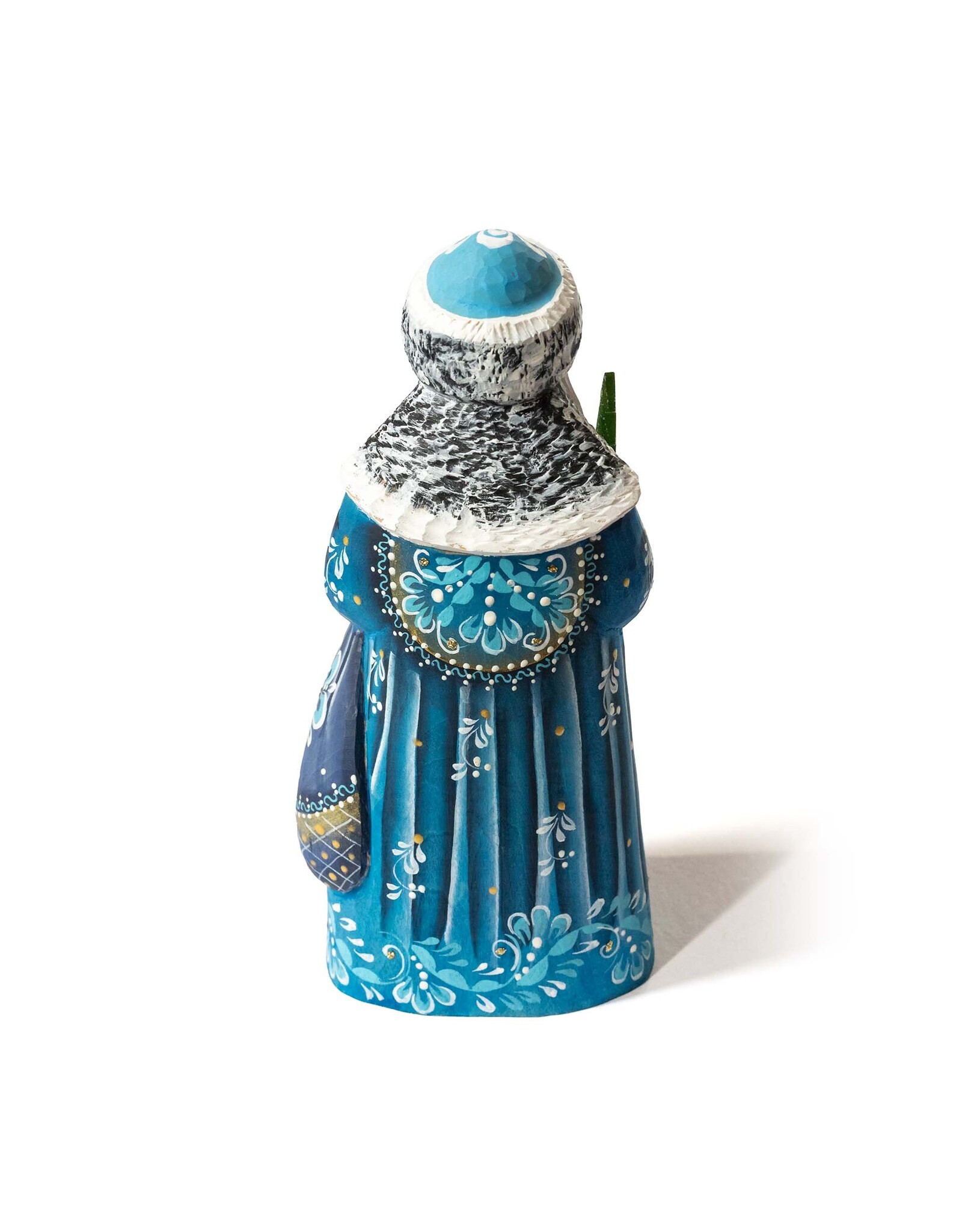 Hand Carved Grandfather Frost with Blue Coat