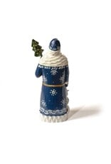Hand Carved Grandfather Frost with Tree and Snowman