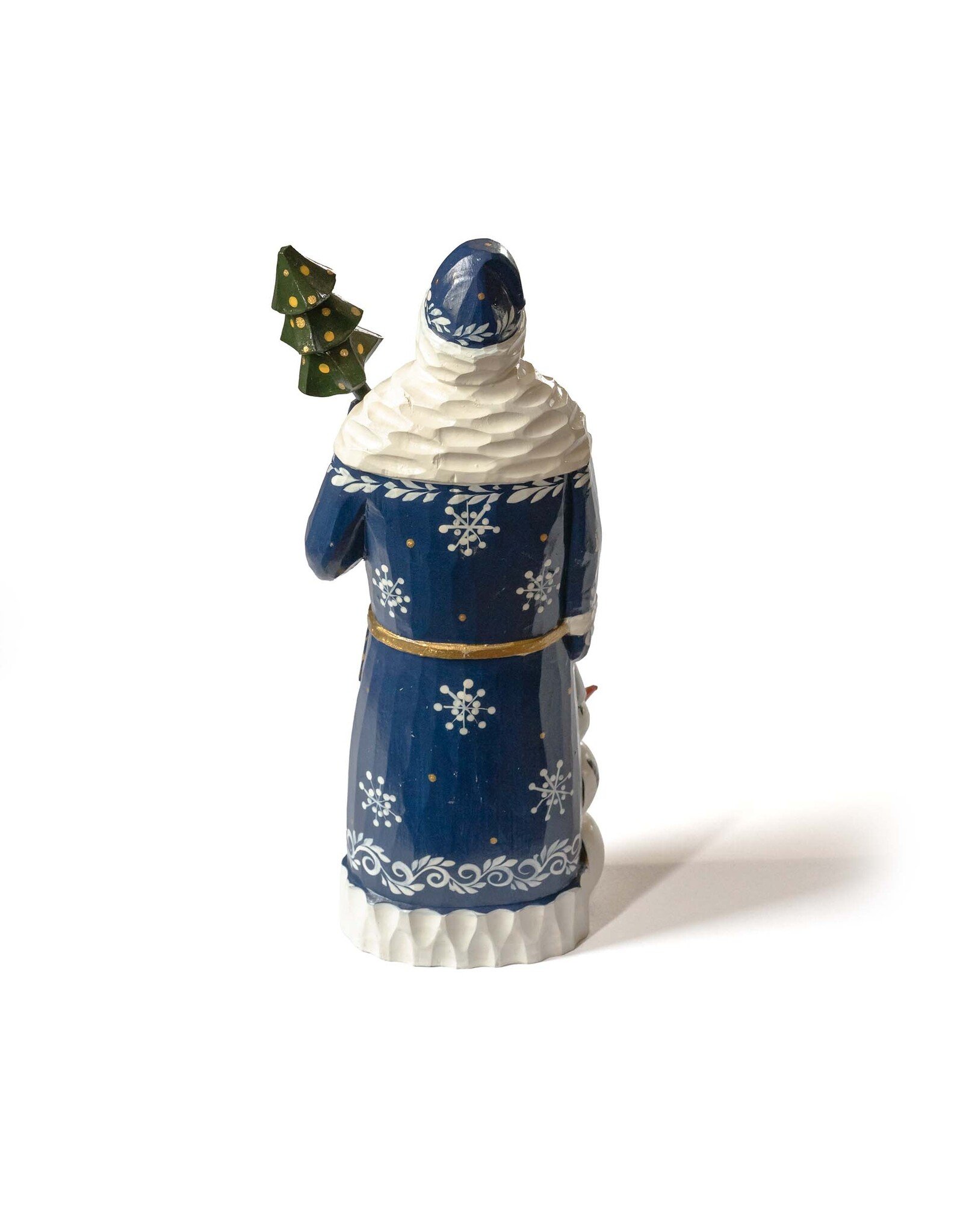 Hand Carved Grandfather Frost with Tree and Snowman