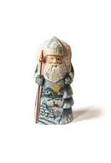 Hand Carved Grandfather Frost with Winter Hillside