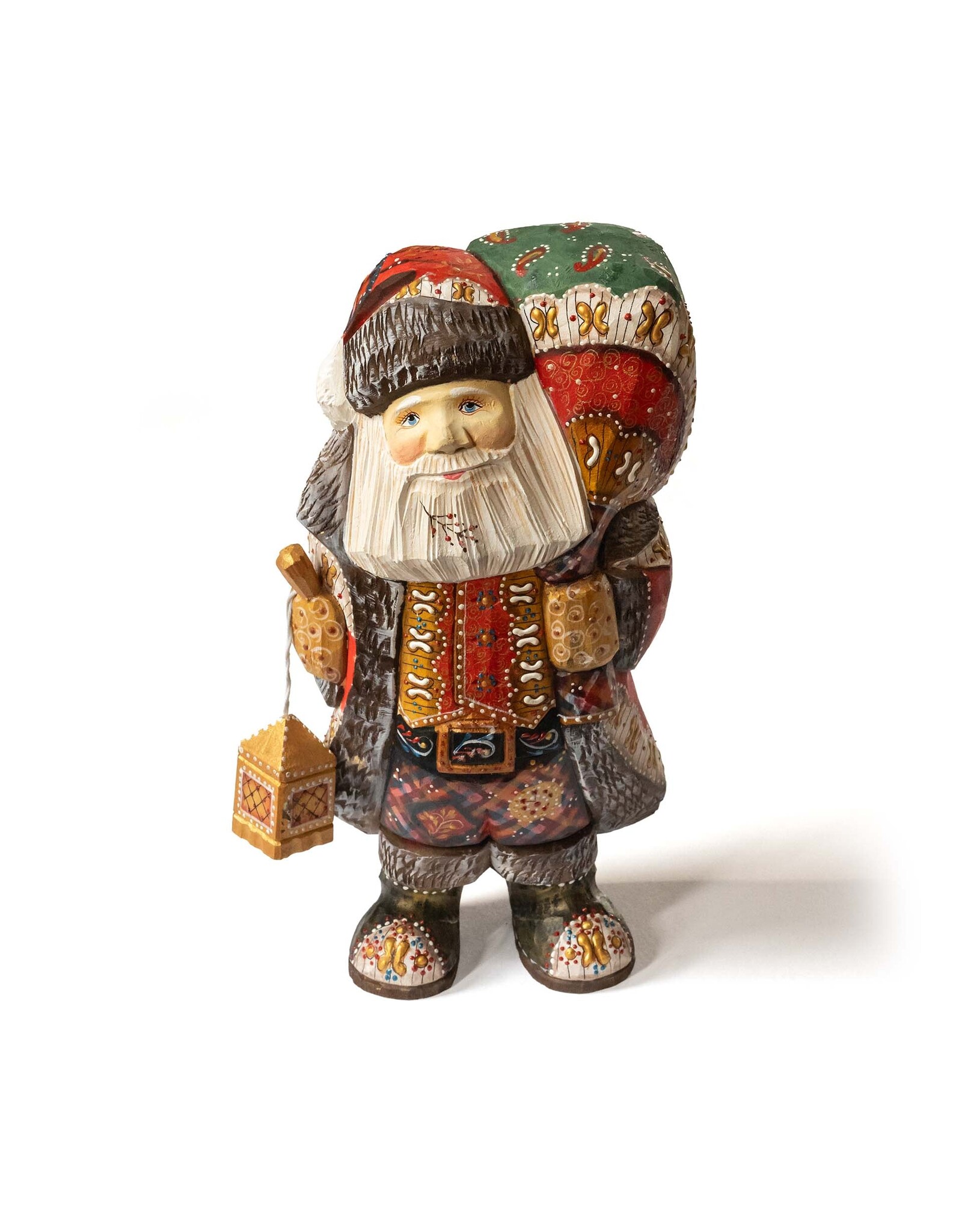 Hand Carved Grandfather Frost with Lantern