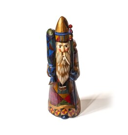Hand Carved  Patchwork Grandfather Frost