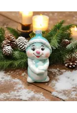 Hand Painted Snowman Glass Ornament