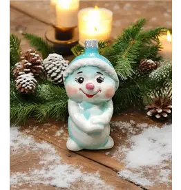 Hand Painted Snowman Glass Ornament