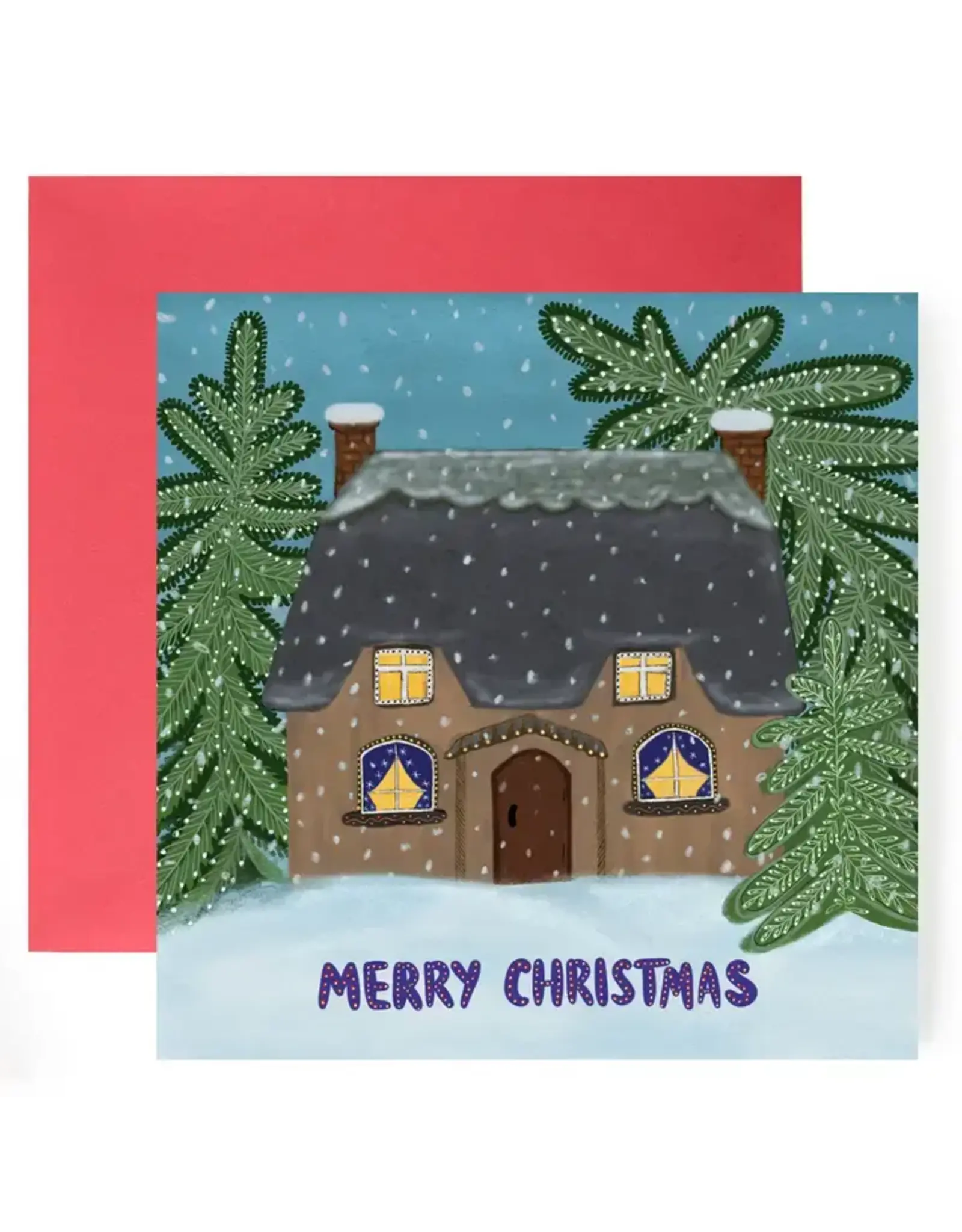 Thatched Cottage Merry Christmas Card