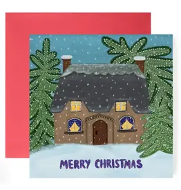 Thatched Cottage Merry Christmas Card