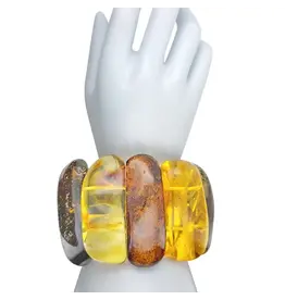 Free Form Baltic  Amber Stretch Bracelet