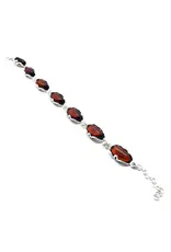 Cherry Amber Silver Link Bracelet