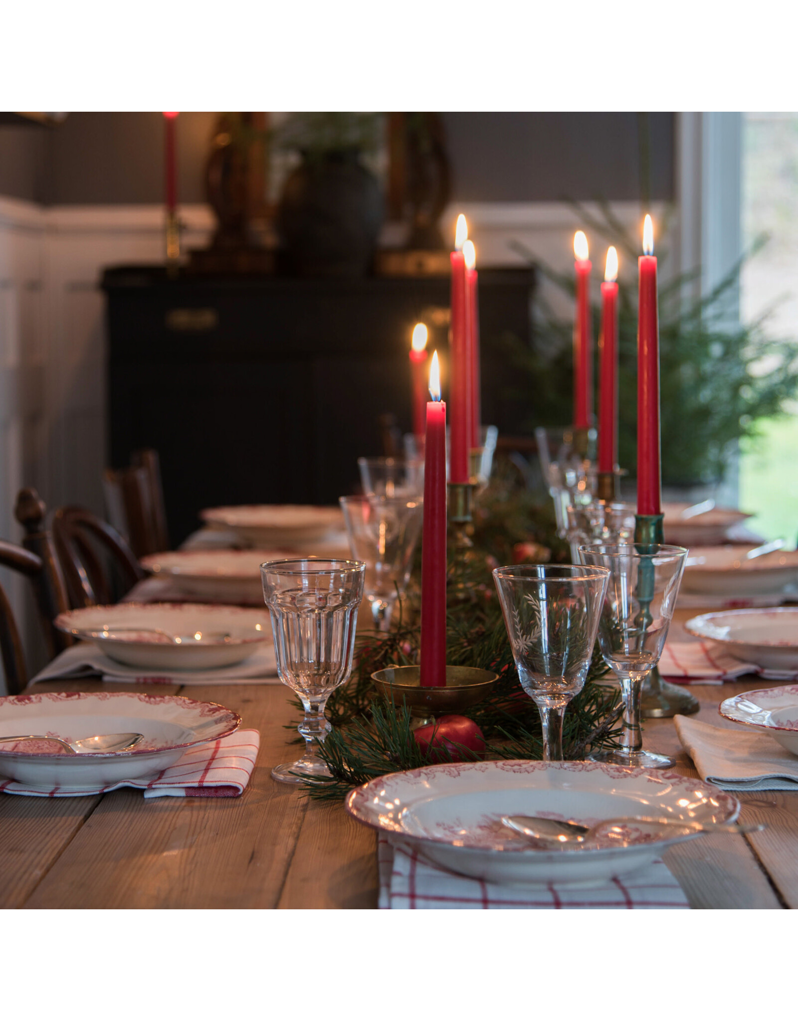 Liljeholmens Red Long Taper Candles
