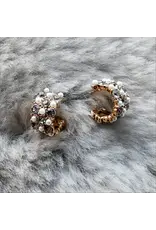 Mini Check Huggies Vintage Style earrings