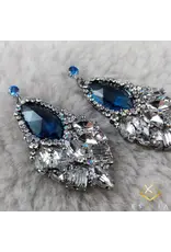Monaco Swarovski Crystal Dangle Earrings Blue