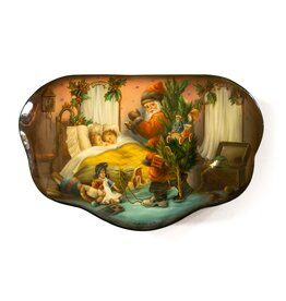 Father Frost's Visit Fedoskino Lacquer Box