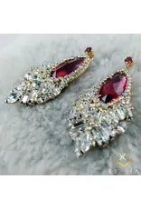 Monaco Swarovski Crystal Dangle Earrings Red