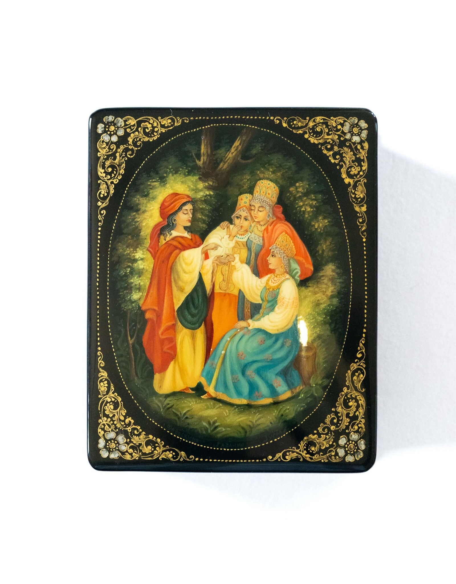 Hand Made Fedoskino Fortune Teller Lacquer Box
