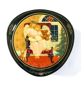 Hand Made Fedoskino Christmas Lacquer Box