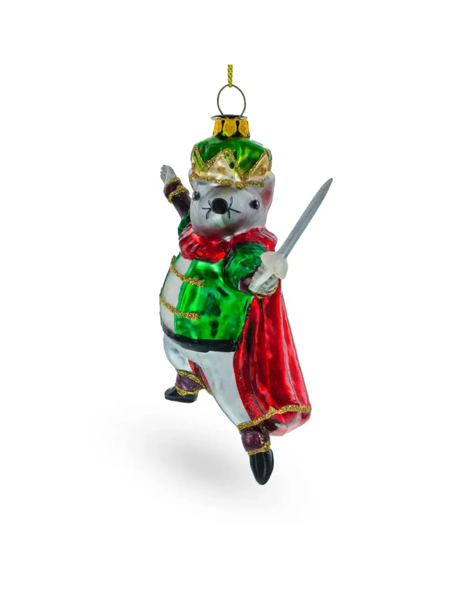 Regal Mouse King Glass Ornament