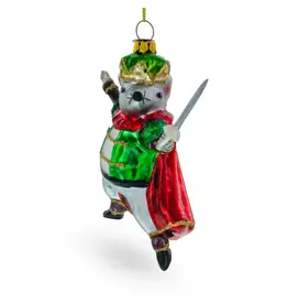 Regal Mouse King Glass Ornament