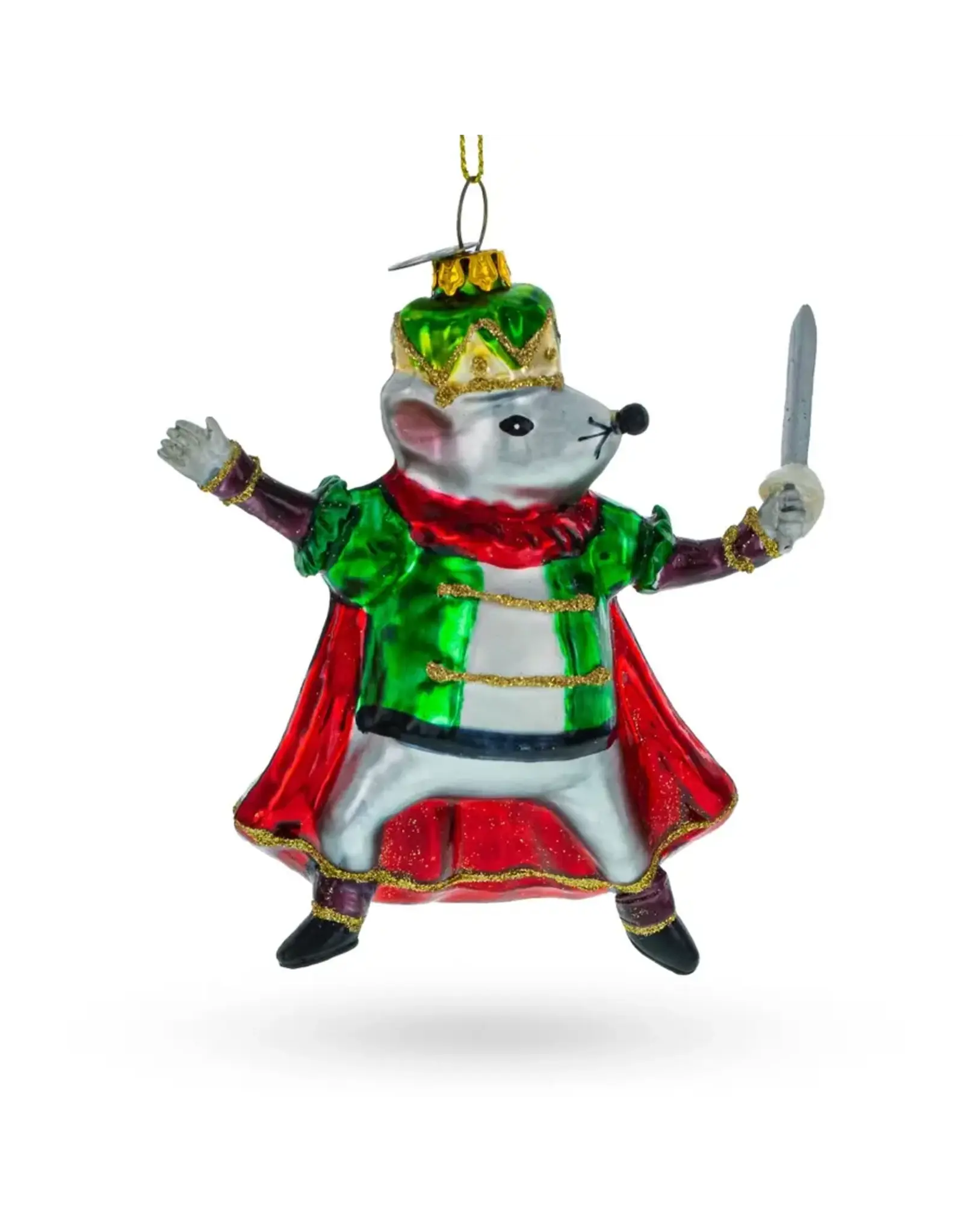 Regal Mouse King Glass Ornament