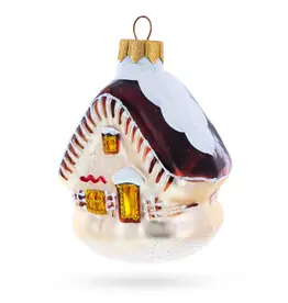 Snow Covered Dacha Glass Ornament