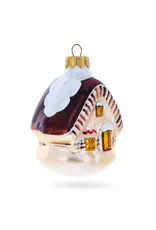 Snow Covered Dacha Glass Ornament