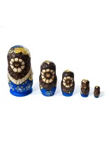 Holiday Matryoshka with Berries in Blue 5 Pc