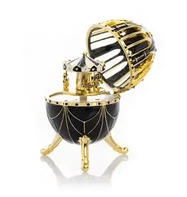 Black Fabergé Inspired Egg with Carousel