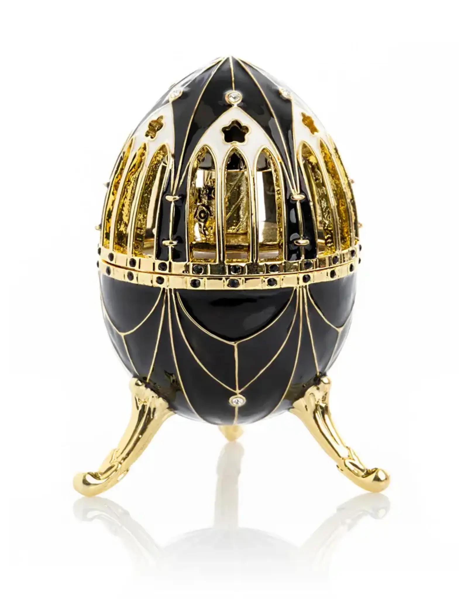 Black Fabergé Inspired Egg with Carousel