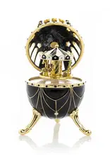 Black Fabergé Inspired Egg with Carousel