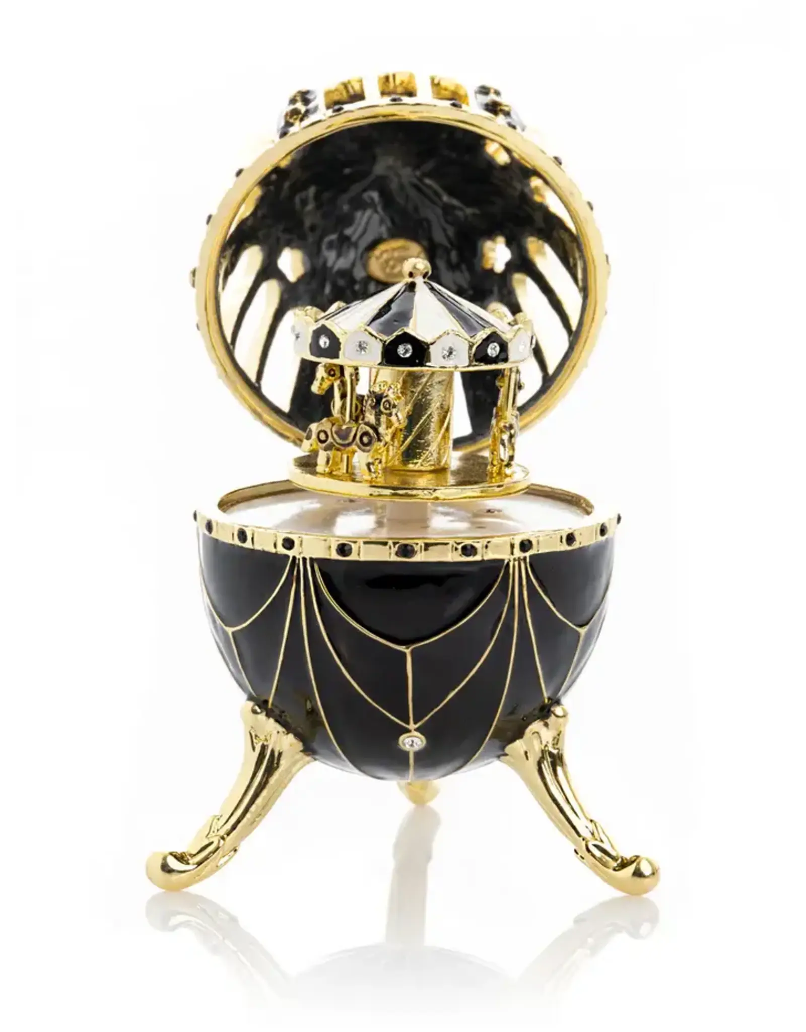 Black Fabergé Inspired Egg with Carousel