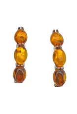 Cognac Amber Hoop Style Earrings
