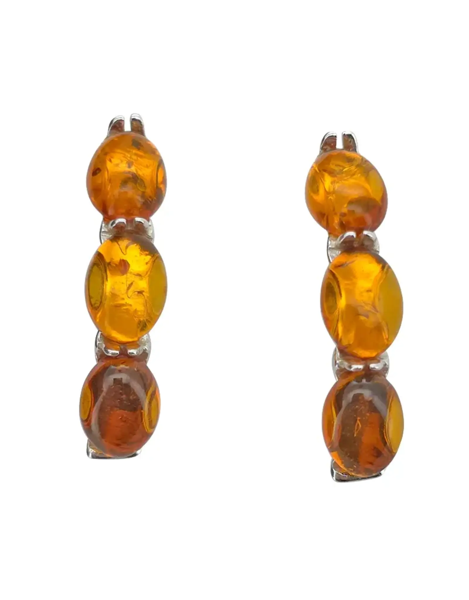 Cognac Amber Hoop Style Earrings