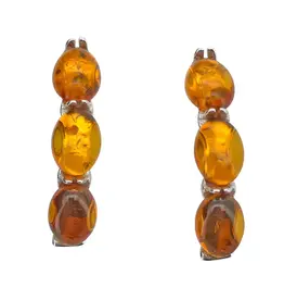 Cognac Amber Hoop Style Earrings