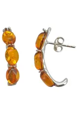 Cognac Amber Hoop Style Earrings