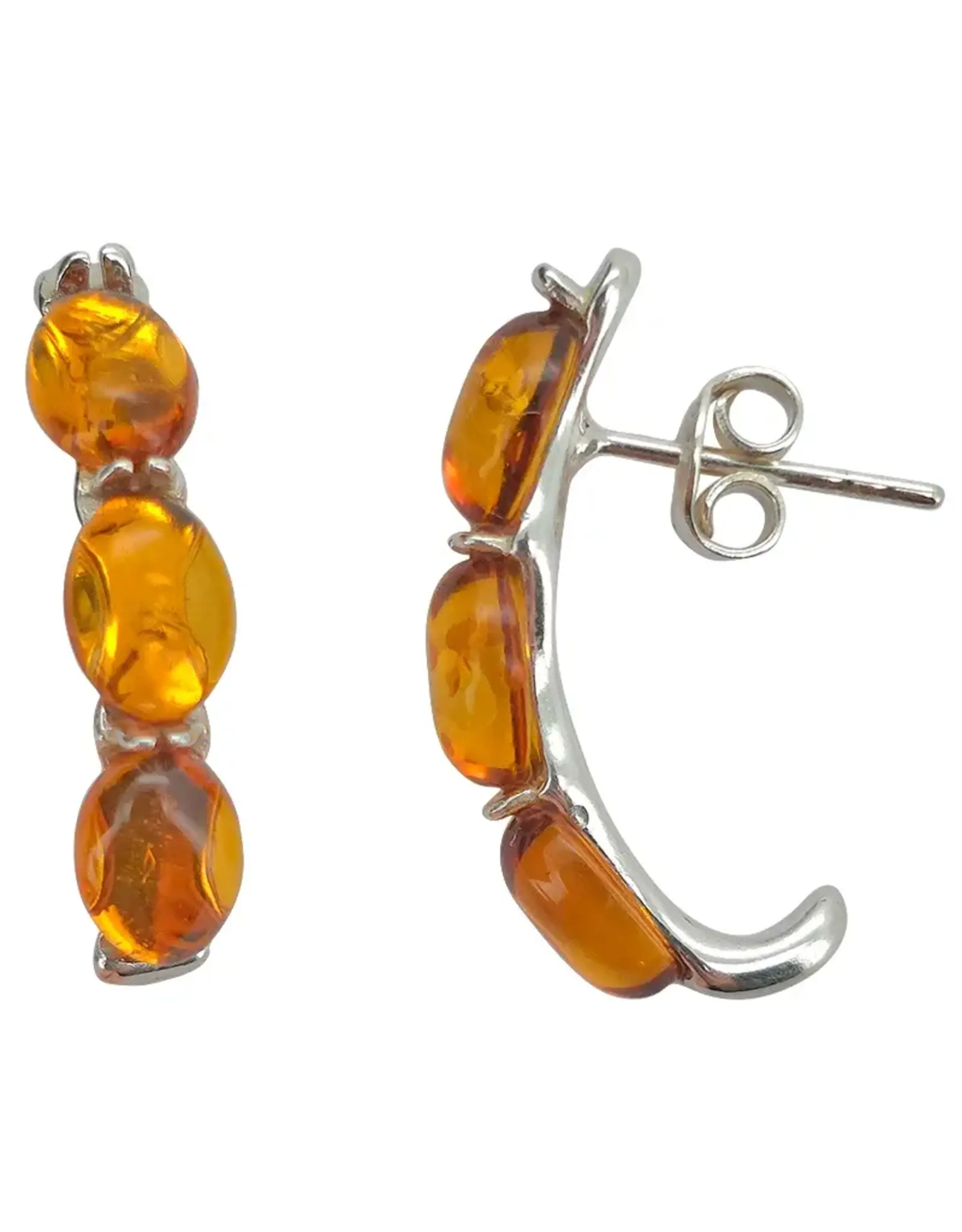 Cognac Amber Hoop Style Earrings