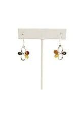 Multi Color Amber Flower Earrings