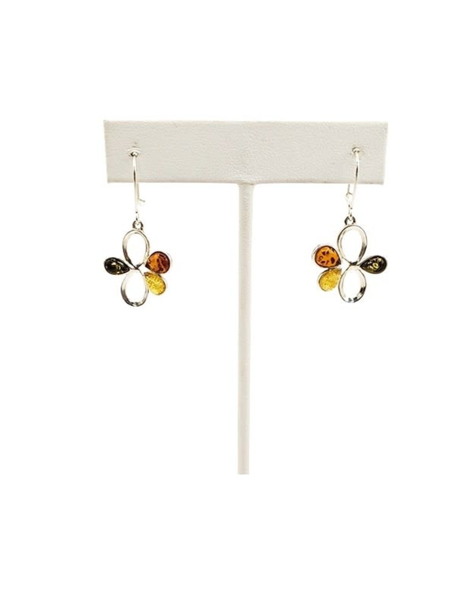 Multi Color Amber Flower Earrings