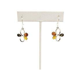 Multi Color Amber Flower Earrings