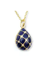 Imperial Blue Argyle Egg Pendant