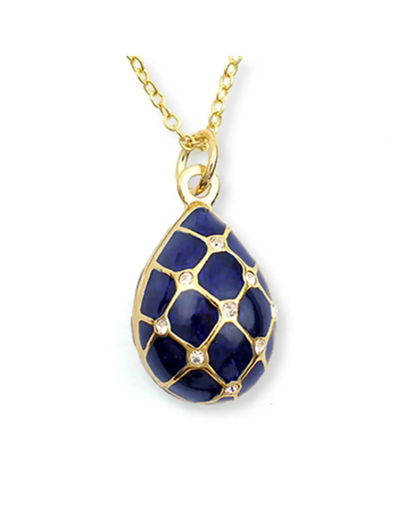 Imperial Blue Argyle Egg Pendant