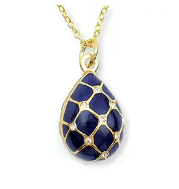 Imperial Blue Argyle Egg Pendant