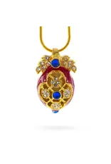 Red Enamel Cut Out Egg Pendant Necklace