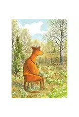 Cow Picking Wood Anemones Postcard