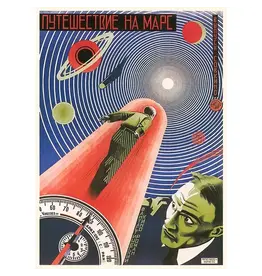 Soviet Travel to Mars Postcard