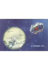 Sputnik Flying Past the Moon Postcard