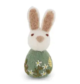 Felted Wool Bunny with Embroidery
