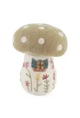 Spring Mushroom House Felted Wool Ornament