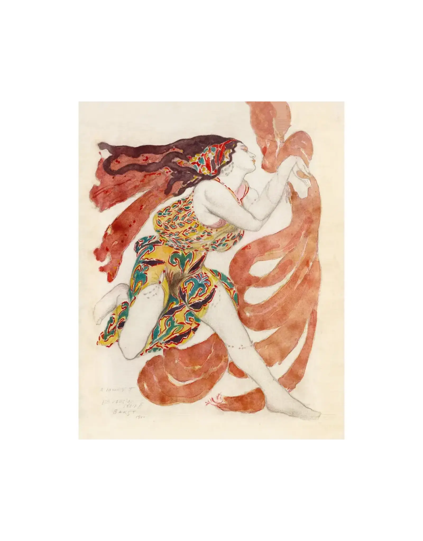 Leon Bakst Costume for the Ballets Russes Dance Narcisse Print 5" x 7"