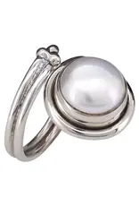 Pearl Sterling Silver Adjustable Ring