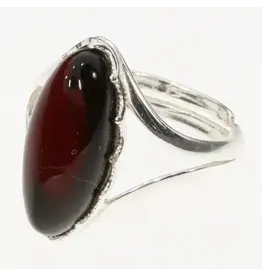 Cherry Amber Marquise Style Ring
