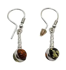 Baltic Amber Silver Drops Earrings